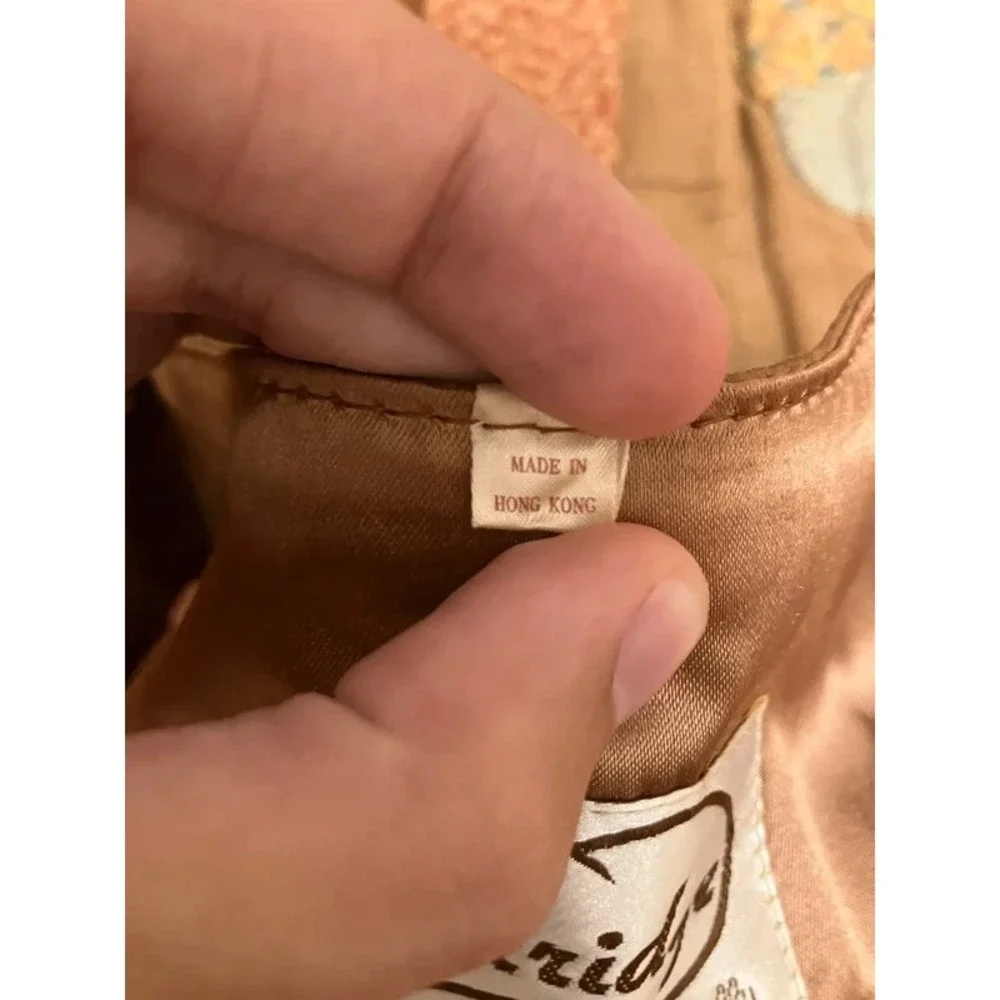 Scully Mens Tan Brown Leather Western Cowboy Vest Size 44 Button Front Yoke